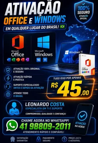 Ativação de Windows e Pacote Office