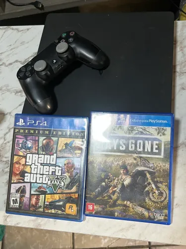 Ps4 slim 1tb + 10 jogos e 1 controle