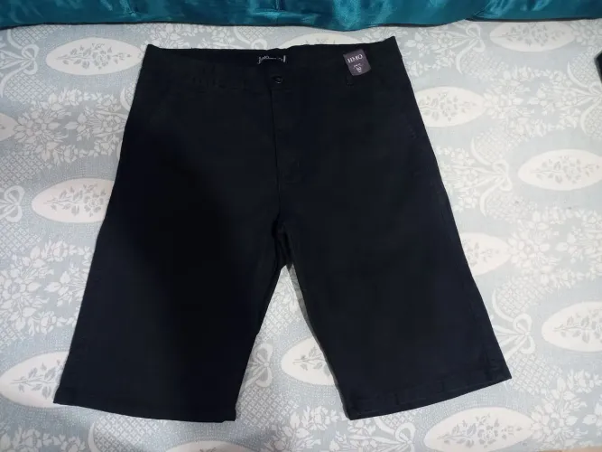 Bermuda Shorts Sarja Preto Tamanho 50