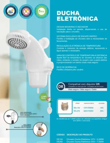 Chuveiro Eletronico Sintex 110 e 220vts