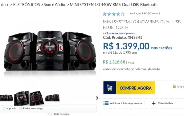 Mini system LG 440RMS DUAL USB BLUETOOTH