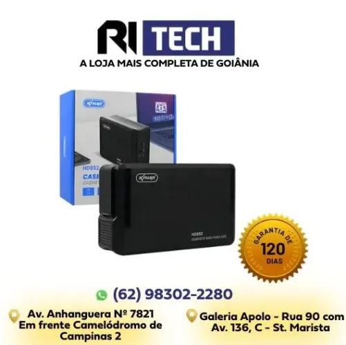 Case Externo para HD 3.5" SATA USB 3.0 com RAID e Resfriamento - Até 40TB