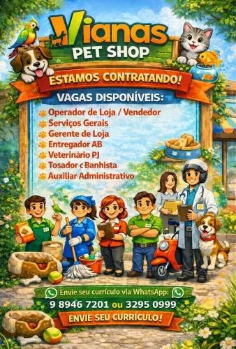 Vagas de Emprego - Pet Shop