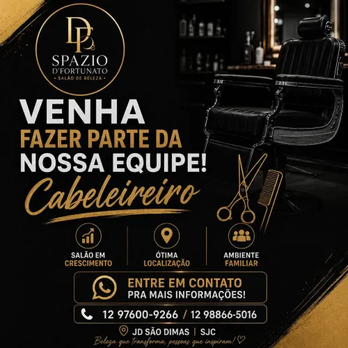Cabeleireiro (a) venha fazer parte da nossa equipe