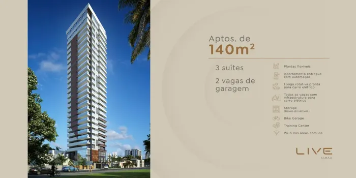 Live Almaa em são Bras - 3 Suites e 2 vagas com vista panoramica para a baia