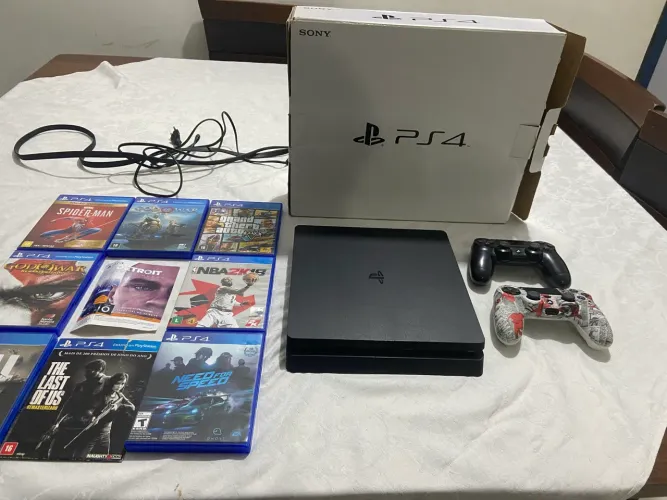 Troco PS4 Slim 500GB Completo + 7 Jogos por PS5 | Volto a Diferença