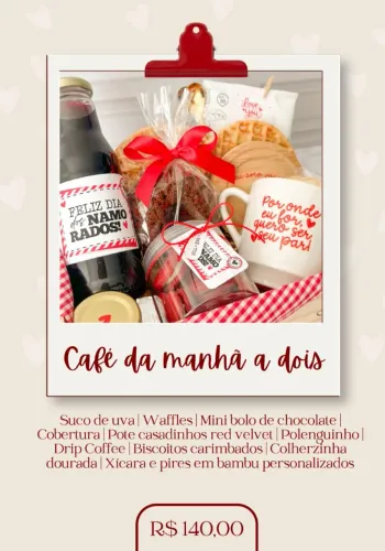 Cesta de café da da manhã - Dia dos Namorados