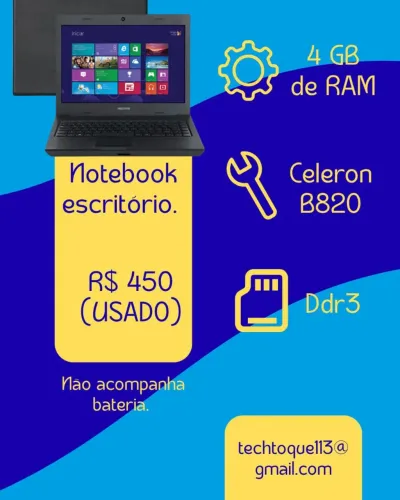 Notebook Positivo 4GB RAM / HD 320GB (Ideal para Estudos / Trabalhos Leves)