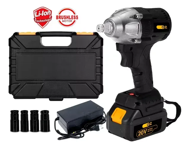 Chave De Impacto A Bateria Reversível 1/2 20v Profissional Cor Preto e amarelo Frequência 