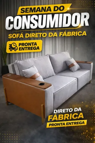 Sofá com porta copo 2.30m