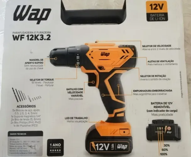 Parafusadeira E Furadeira De Impacto Wf 12k3.2 Wap