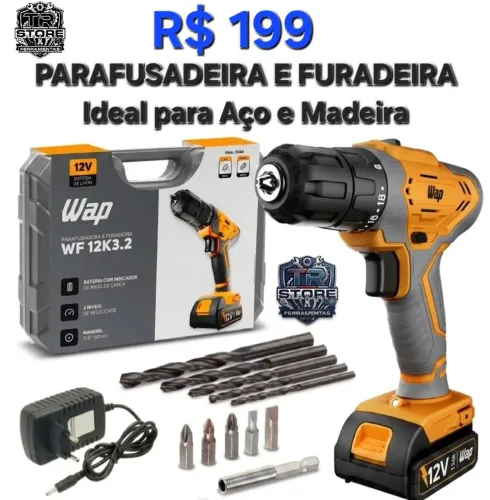 Parafusadeira e Furadeira Wap 12V