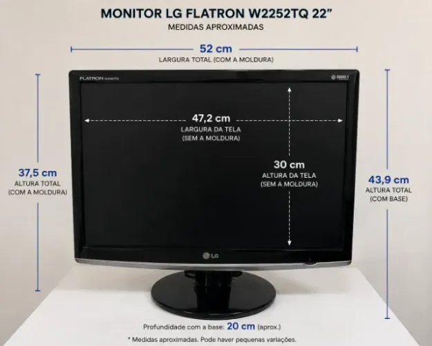 Monitor LG Flatron W2252TQ 22" LCD | VGA + DVI | Excelente Estado