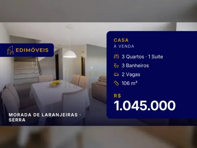 Linda casa 3 quartos em Morada de Laranjeiras, pronta para morar!