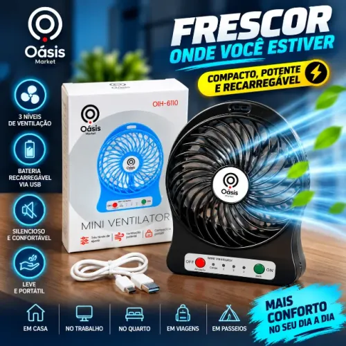 Mini ventilador portátil recarregável 
