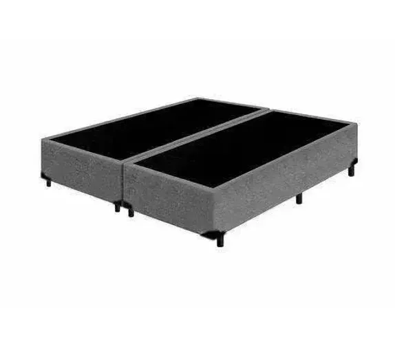 Cama Base Box Casal Cinza Suede