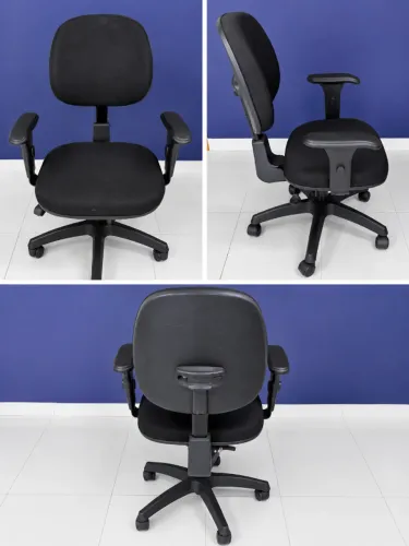 Cadeira Secretária Ergonômica NR17 c/ Braços Reguláveis - Usada