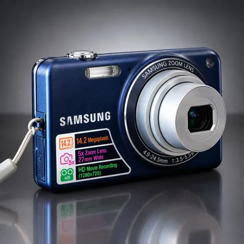 Câmera Digital Samsung ST 65 14.2MP Sensor CCD Zoom Óptico 5x Smart Auto 2.0