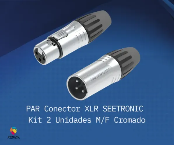  Kit 1 Par Seetronic XLR 1 Macho, 1 Femea - Cromado 