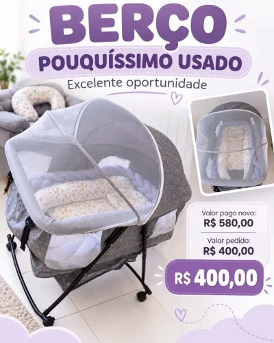 Berço de cama pouco usado