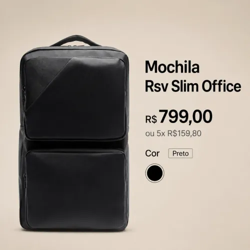Mochila Reserva Slim Office Nova - Aceito Cartão 