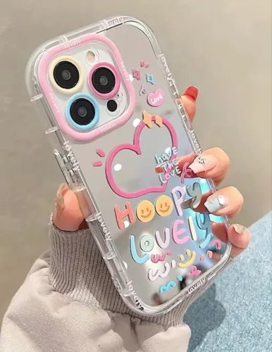 Capa para IPhone 14 com espelho, anti- queda, proteção tridimensional 