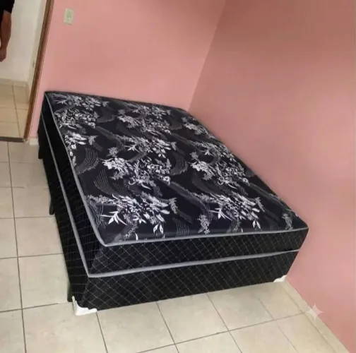 CAMA CASAL BOX CONJUGADA 8CM DE ESPUMA FRETE GRÁTIS