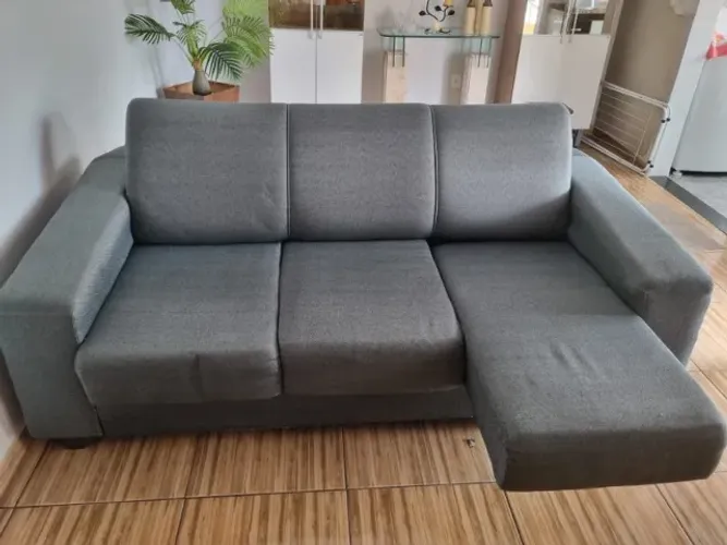 SOFÁ RETRÁTIL 3 LUGARES CINZA