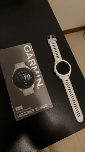 Relógio Garmin Forerunner 165 Music Cinza E Branco Gps 43mm Whitestone Preto