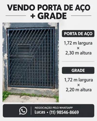 Grade + porta de aço 