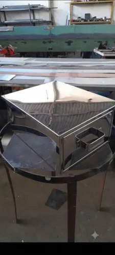 Caixa inox para assar carne