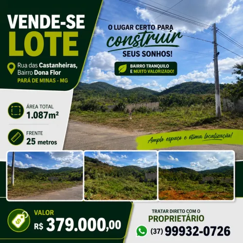 Lote 1.087 Bairro Dona Flor - Para de Minas