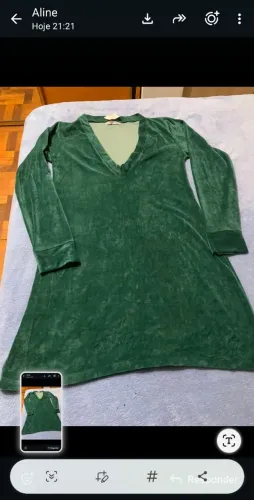 Vestido veludo G.decote V
