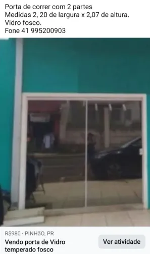 Vendo porta de correr em vidro temperado