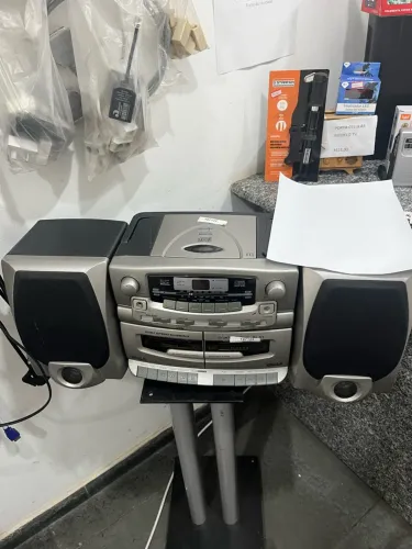 Rádio gravador com cd e deck lenoxx