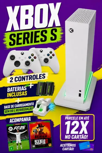 Xbox series S - 2 Controles + Base de Resfriamento e Carregamento