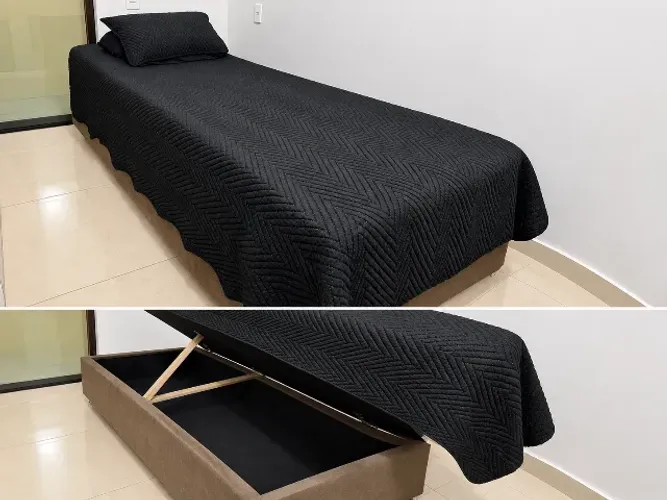Cama de solteiro baú 