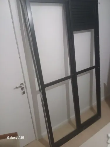 Porta 2 folhas de correr de vidro e aluminio
