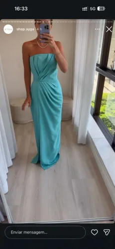 VESTIDO DE FESTA - AZUL TIFANY - NOVO