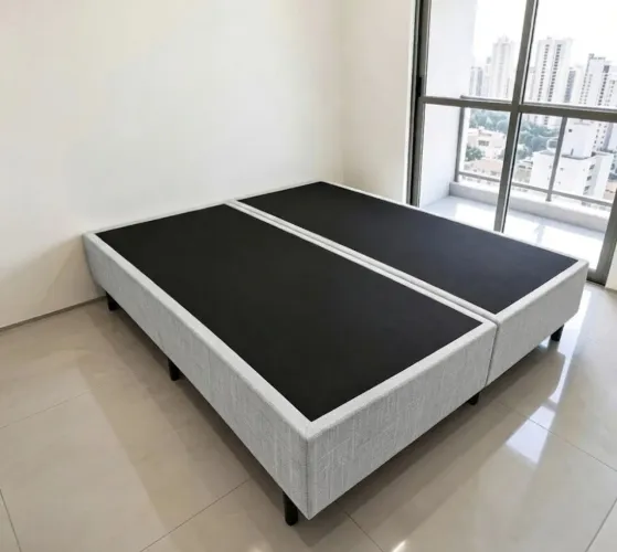Cama Box base King size em LINHO.Entrego