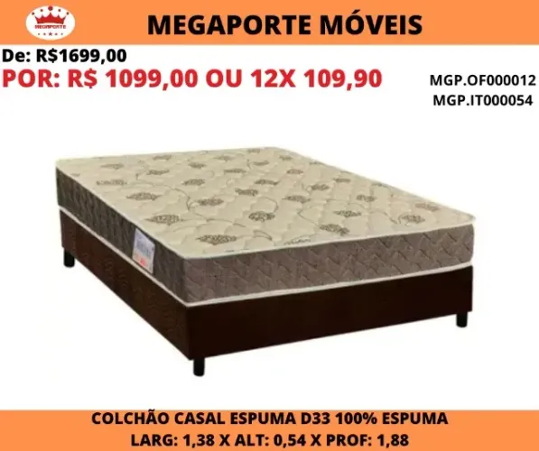 CAMA BOX CASAL ESPUMA D33