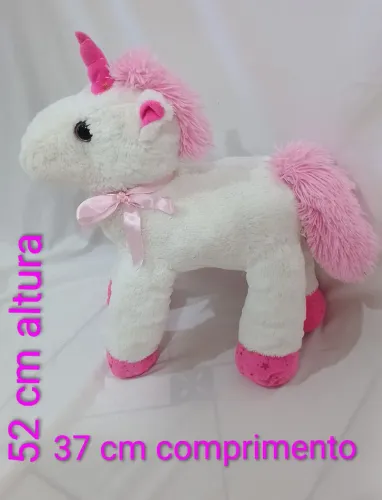Pelúcia grande de unicórnio fofinho 52 cm altura