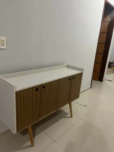 Aparador Buffet Dallas Pés Palito Retrô 4 Portas Decoração Sala Jantar Cantinho Café