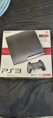 Playstation 3 Slim 120GB + 39 jogos originais- caixa e controle