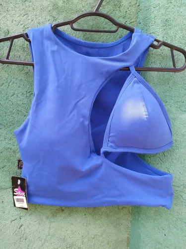 Top/ blusa cropped meio biquíni feminino nunca usado 38/40 brechó moda praia