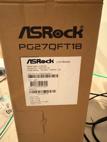Monitor Gamer ASRock 27, QHD, 180Hz, 1ms, IPS, FreeSync Premium, HDR 400 (Lacrado)