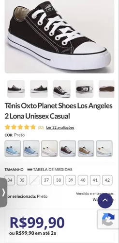 Tênis unissex 35