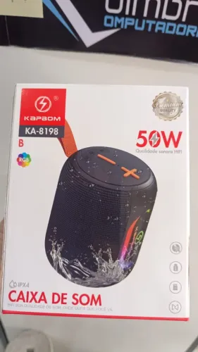 Caixa de SOm Bluetooth 50w kapbom Ka8198 Led- Potente Loja COimbra COmputadores Entrega