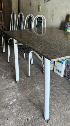 Mesa mármore 4 cadeiras