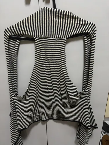 Cardigan leve listrado aberto